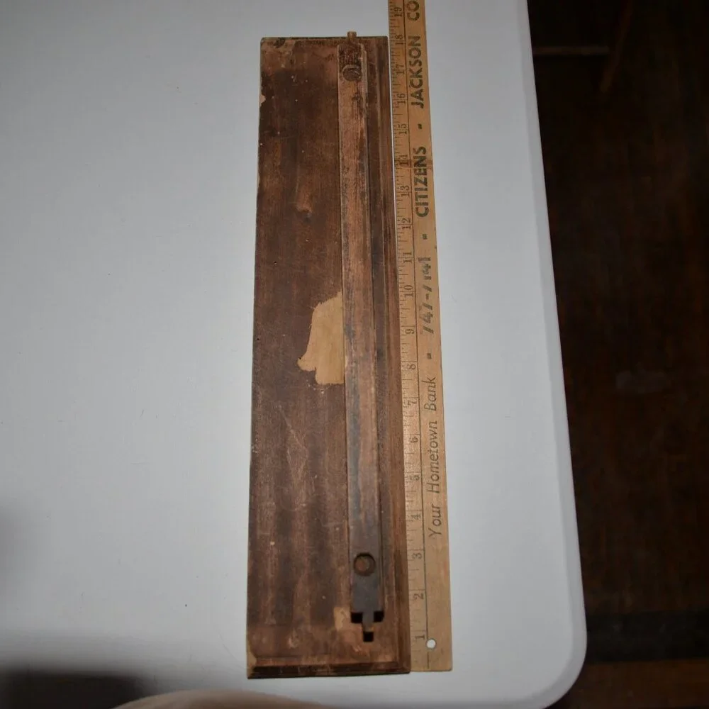 antique old primitive wall shelf solid wood ledge spice rack tigerwood ?